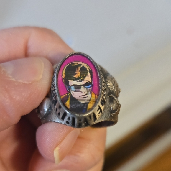 Silver Ring with Colorful Design - Picture 7 of 9